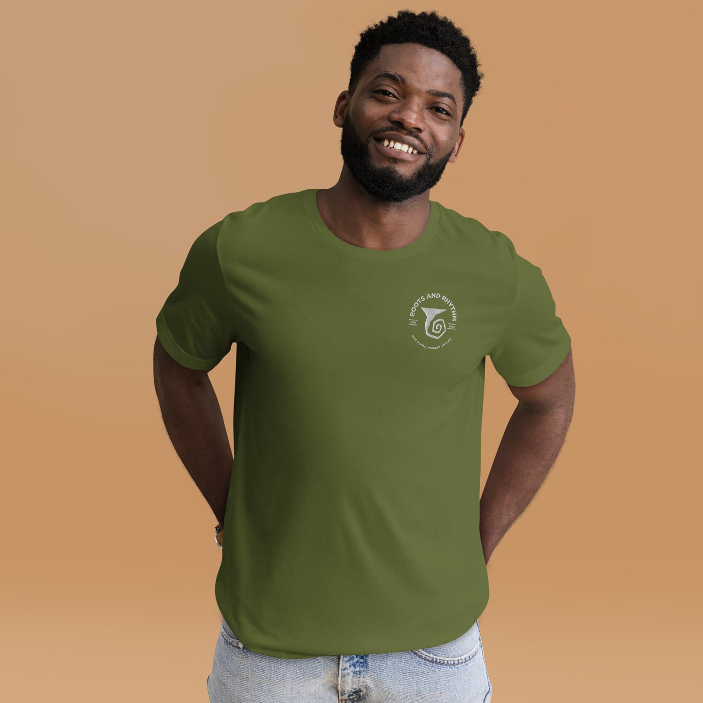 Roots and Rhythm Embroidery Unisex t-shirt